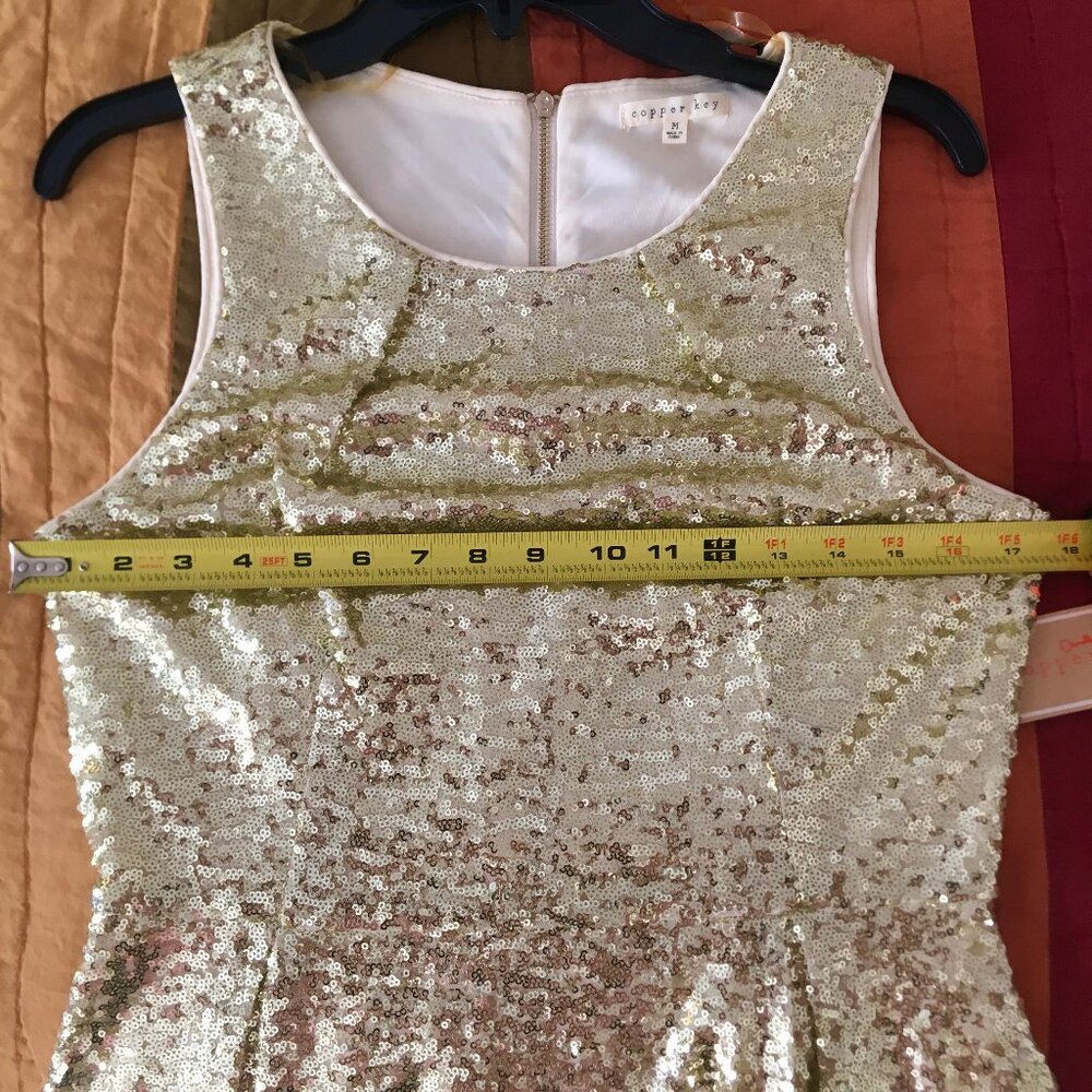 SOLD - Short Gold Sequin Evening Party Cocktail Pageant Dress NWT ~ M - Picture 14 of 17